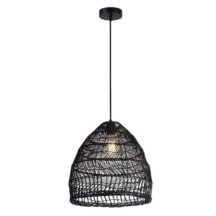 Black Rattan Pendant 400