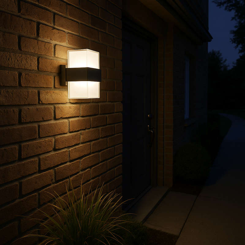Warm White Black LED Wall Light Up Down IP44
