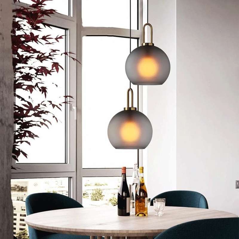 Truffle Antique Brass / Smoke Grey Pendant