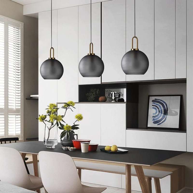 Truffle Antique Brass / Smoke Grey Pendant