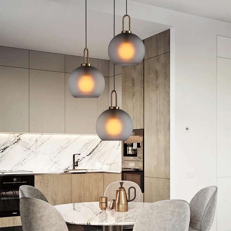 Truffle Antique Brass / Smoke Grey Pendant