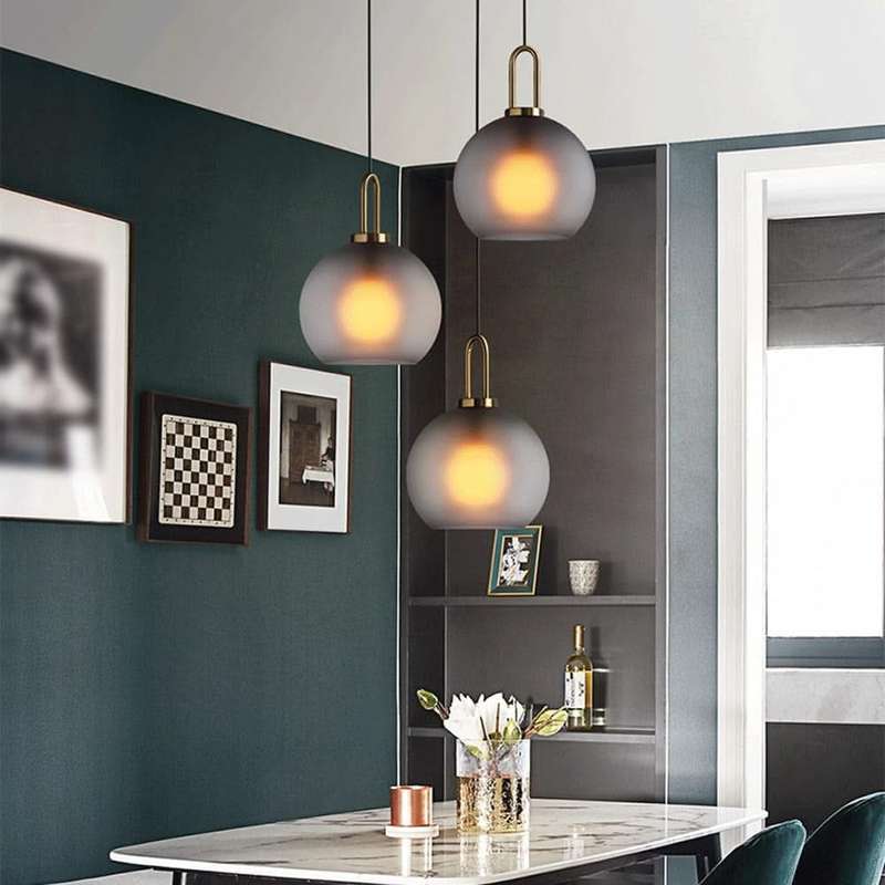 Truffle Antique Brass / Smoke Grey Pendant