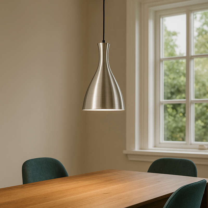 Aluminium Pendant Light Modern Design Black Cord
