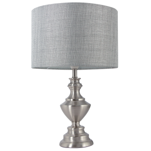 Satin Chrome Table Lamp - Smoke Shade