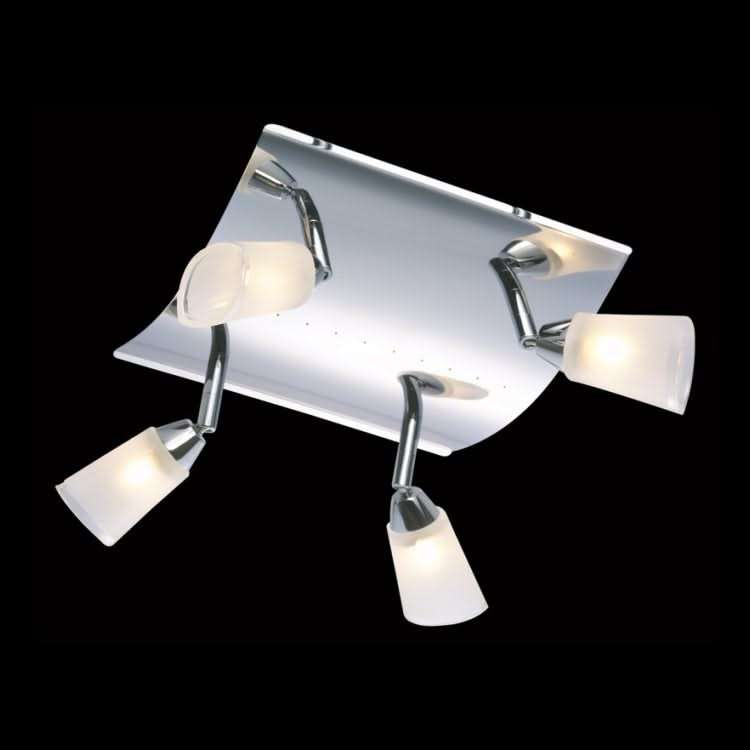 Satin Chrome 4 Light Spot Light - Square Plate