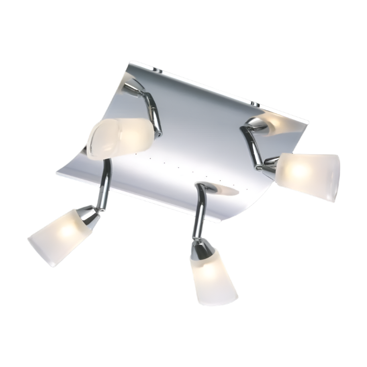 Satin Chrome 4 Light Spot Light - Square Plate