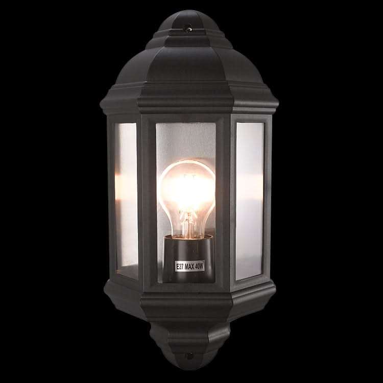 Coastal Black Outdoor Wall Light Polypropylene IP44
