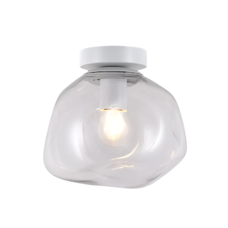 Small Clear Glass Molten Ceiling Light