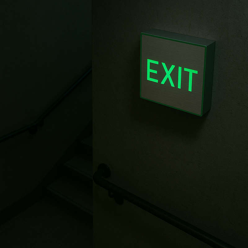Green LED Wall Bracket Exit Sign IP20