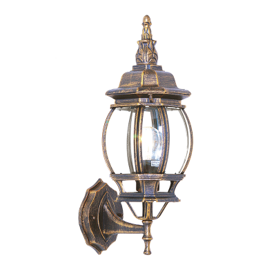 Black & Gold Outdoor Wall Lantern