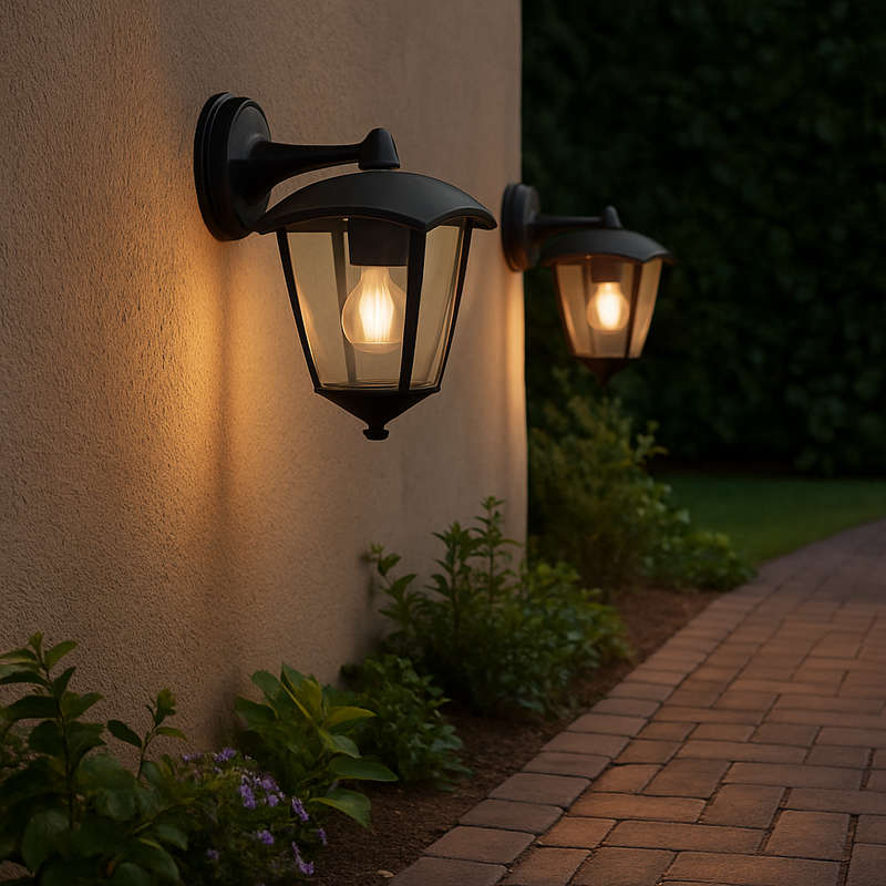 LED Black Outdoor Wall Light - IP44 Weather Resistant