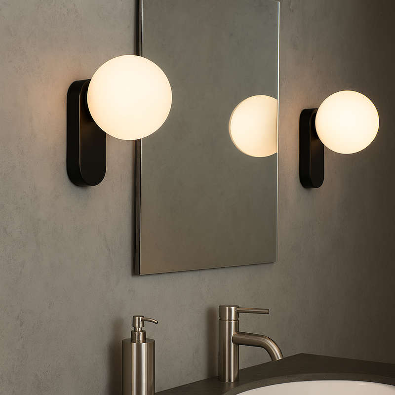 Bubble Matt Black LED Wall Light