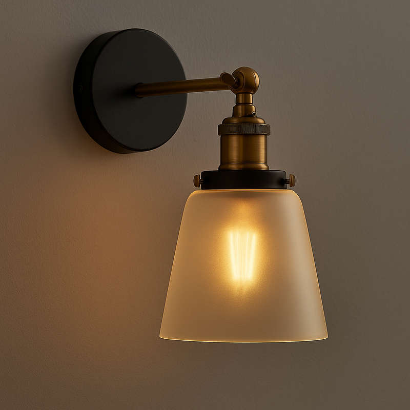Antique Brass Indoor Wall Light - Clear Glass