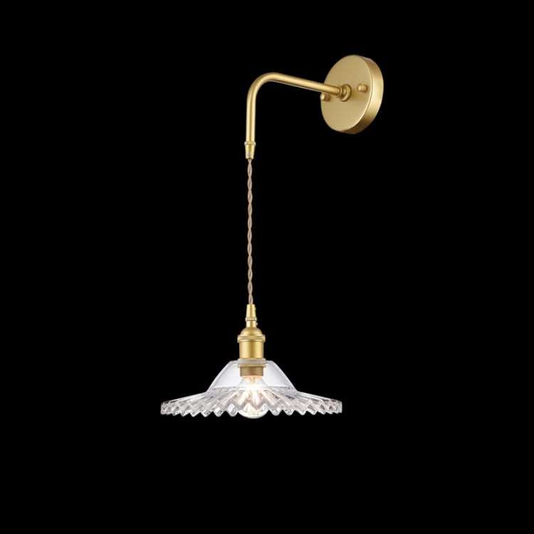 Vintage Cut Glass Satin Gold Wall Light