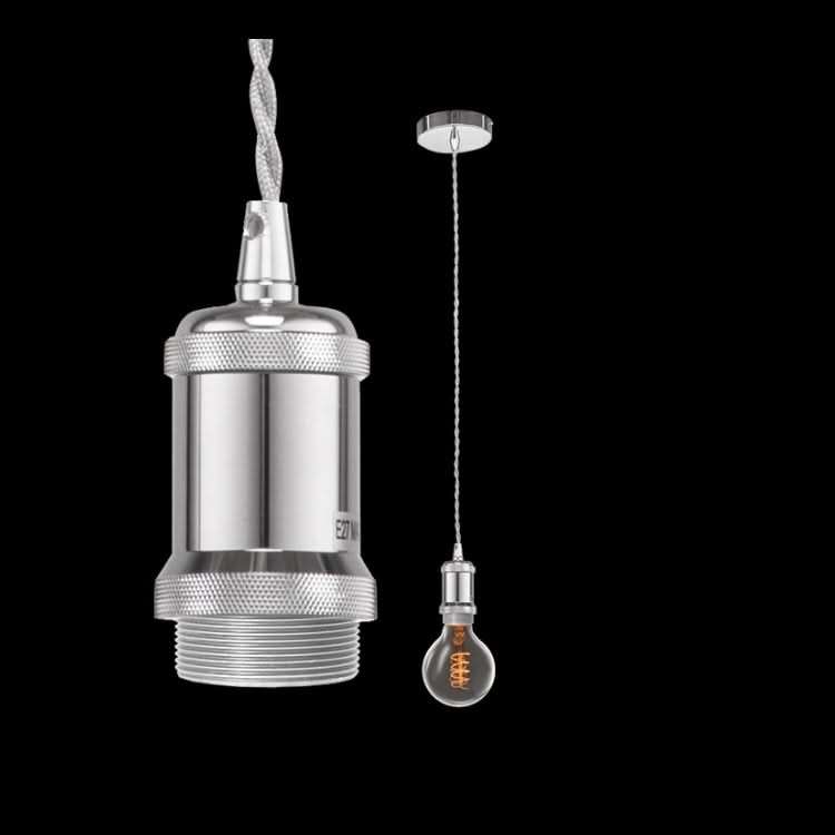 Chrome Fabric Pendant Light Indoor IP20
