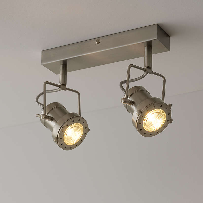 Swivel and Tilt Satin Spotlight Adjustable Dual Head