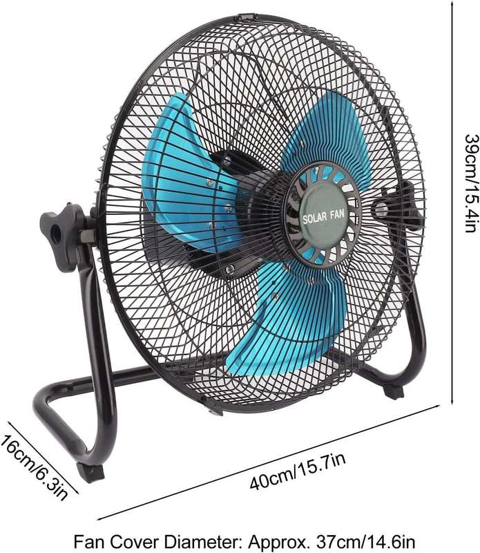12" Inch Solar and Mains Rechargeable Floor Fan