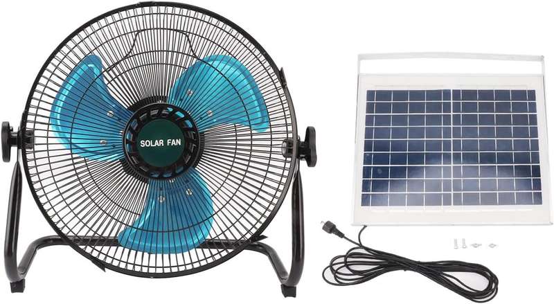 12" Inch Solar and Mains Rechargeable Floor Fan