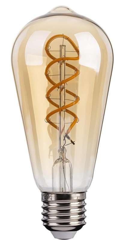 LED Bulb - Amber LED Filament Squirrel Cage ST64 (Dimmable)