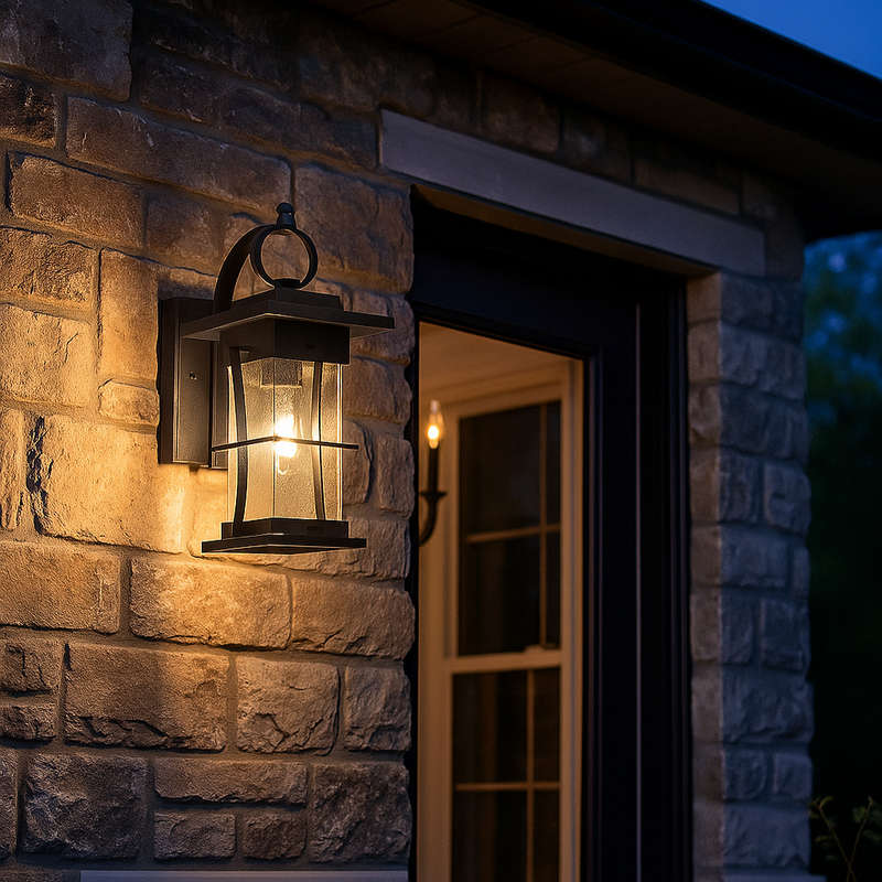 Decorative Iron and Clear Glass Wall Light