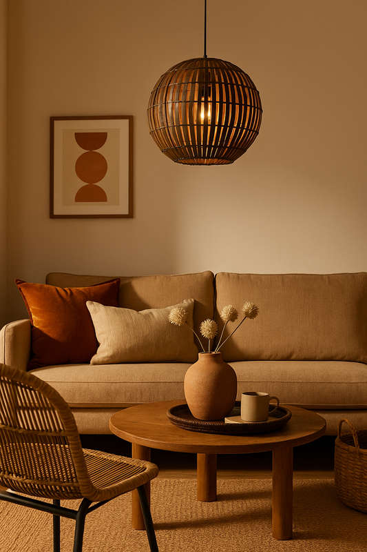 Balo Brown Bamboo Pendant Light