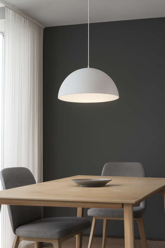 Cupola Sand White Pendant Light - Aluminium