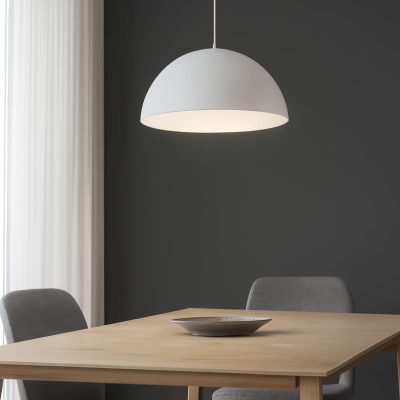 Cupola Sand White Pendant Light - Aluminium