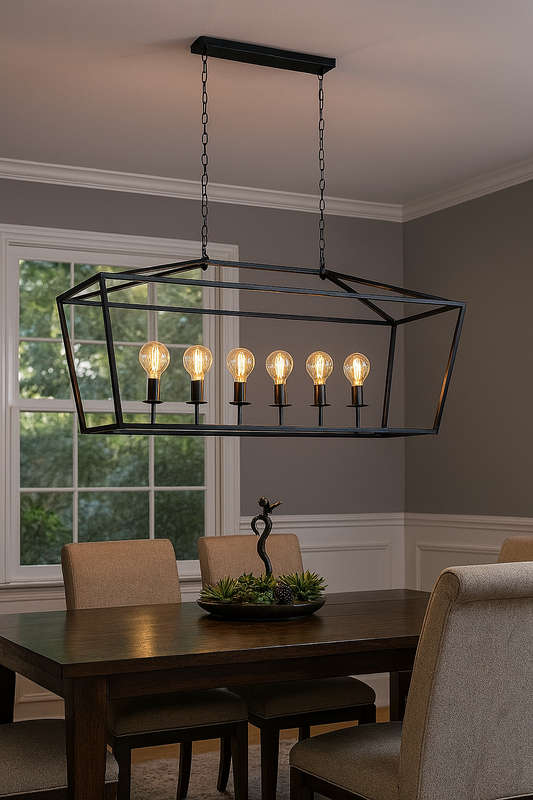 Delport Rectangular Ranch Iron Pendant