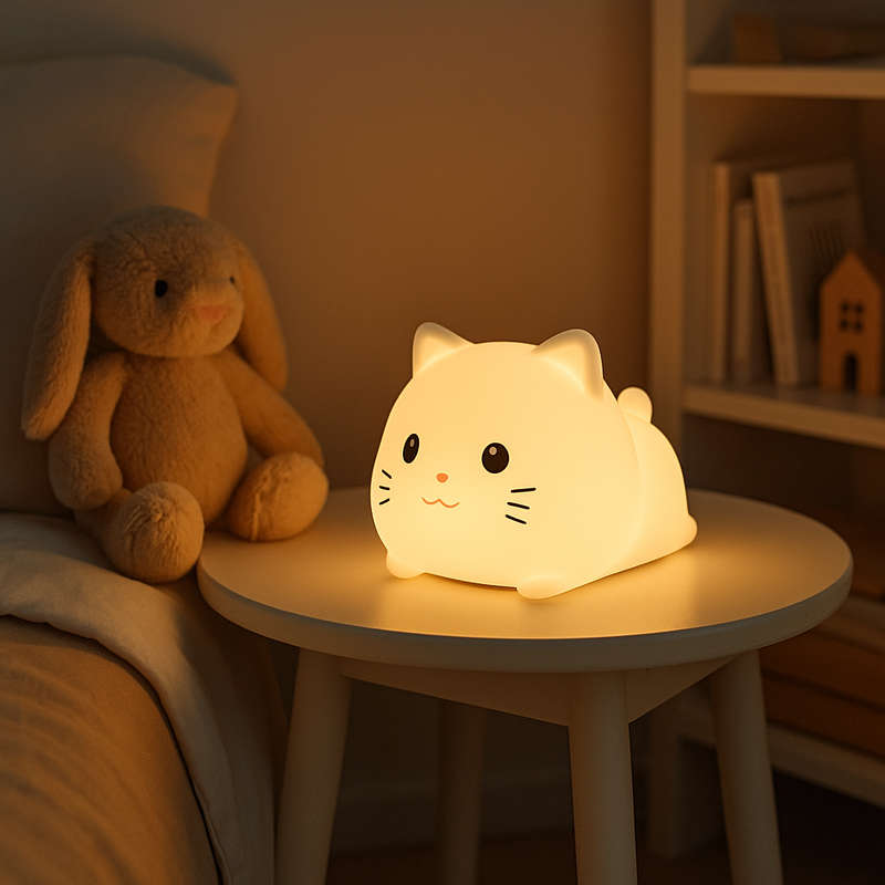 Kitty White LED Night Light - Dimmable & USB Rechargeable