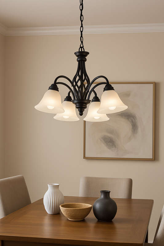 Black 5 Light Chandelier
