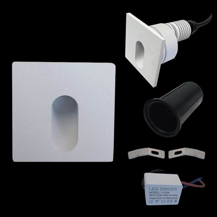 Square Warm White LED Recessed Step Light - IP54