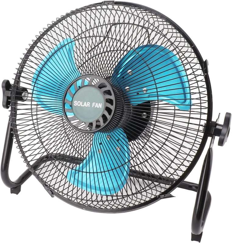 12" Inch Solar and Mains Rechargeable Floor Fan