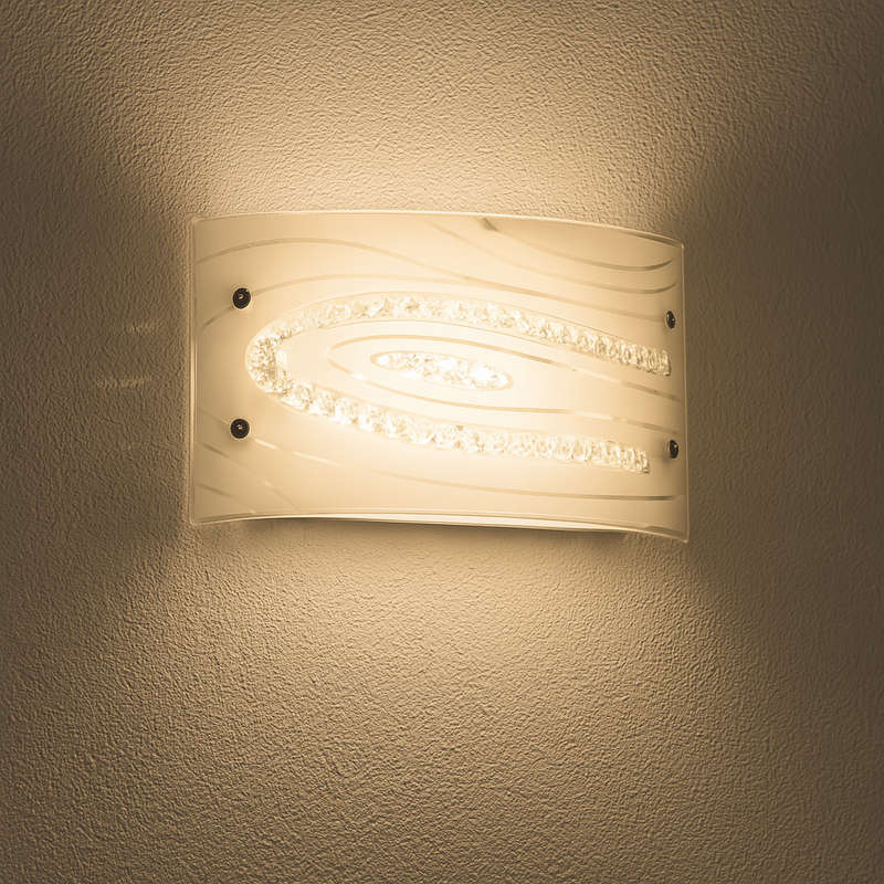 White Patterned LED Wall Light