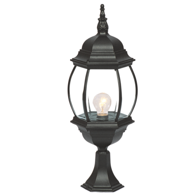 John Black Outdoor Pillar Lantern IP44