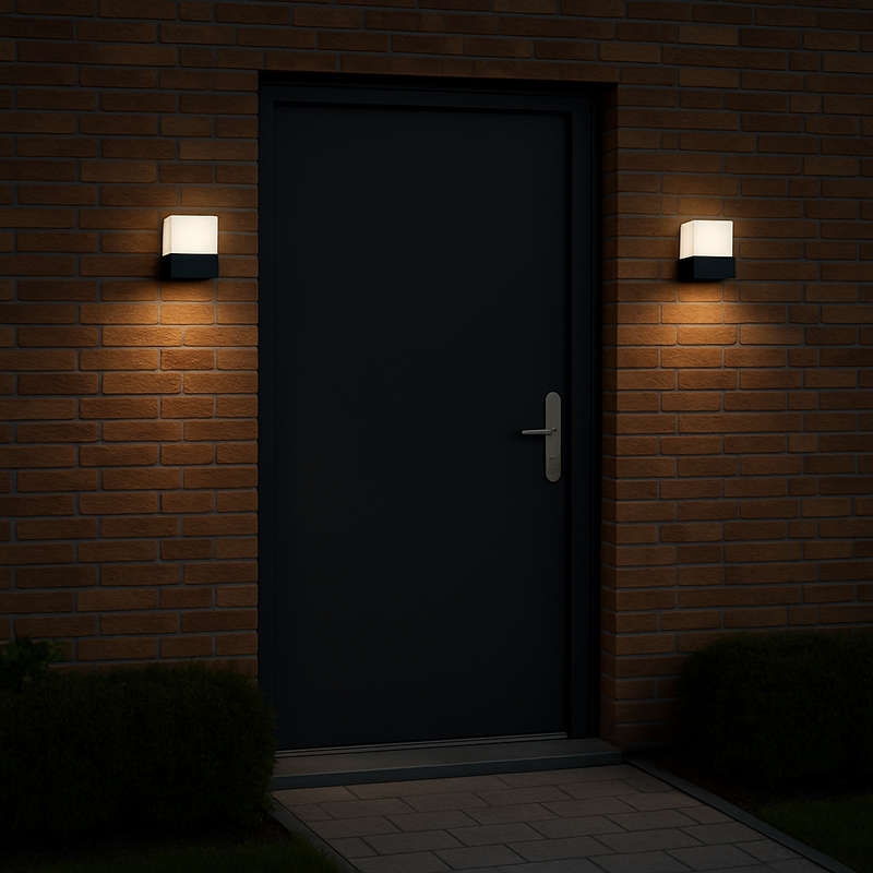Warm White Black LED Coastal Wall Light IP44