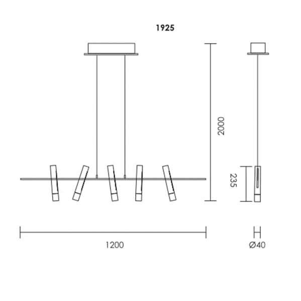 1925 Modern 5 Light LED Pendant (Spazio)