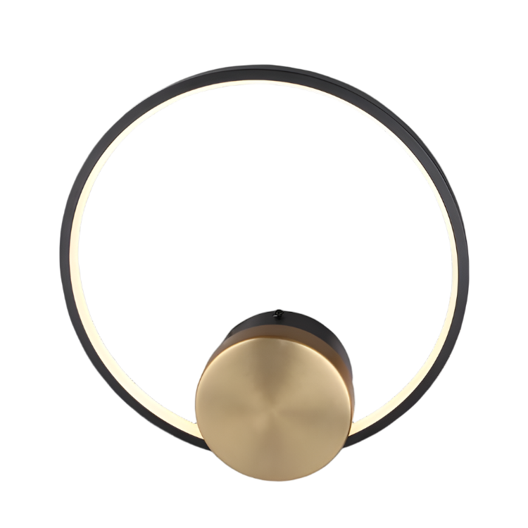 LED Ring Wall Light Black & Gold