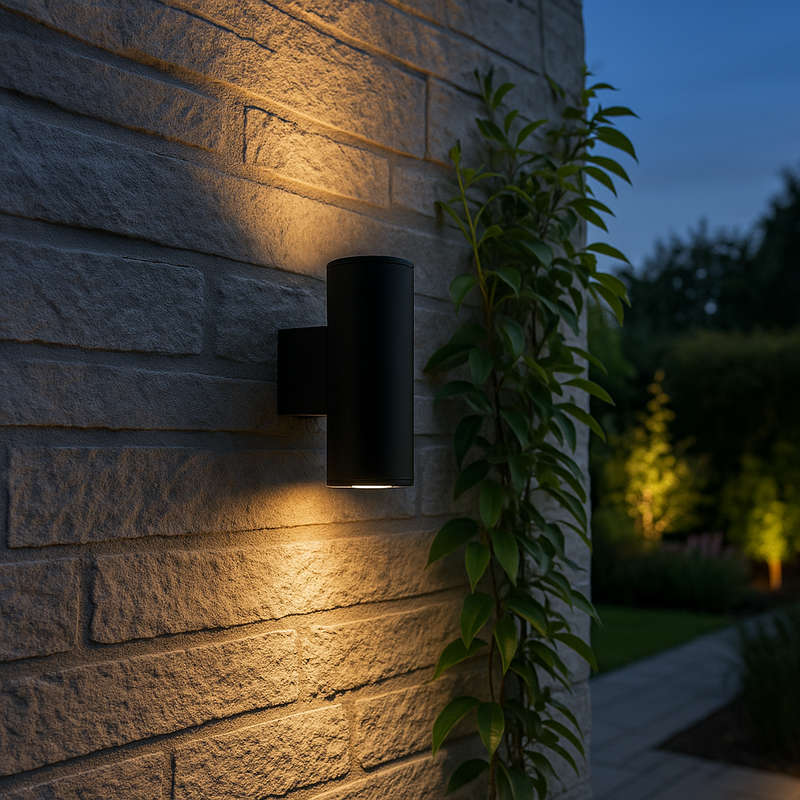 Black Outdoor Wall Light - Die Cast Aluminium IP44