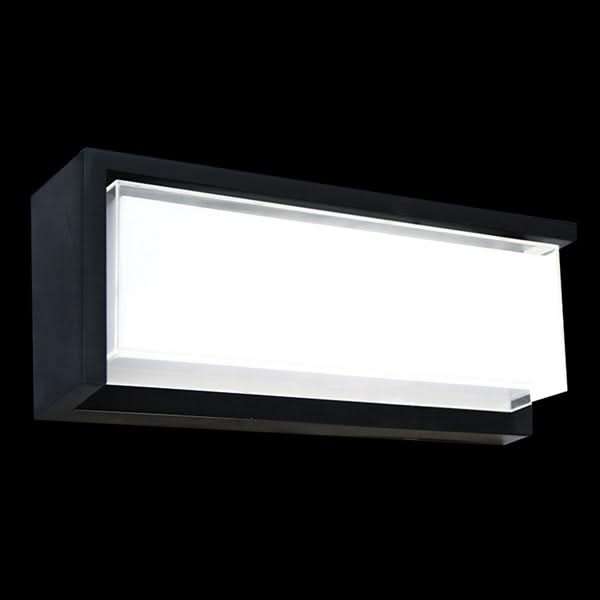 Coastal Black LED Outdoor Wall Light - IP65 Warm White