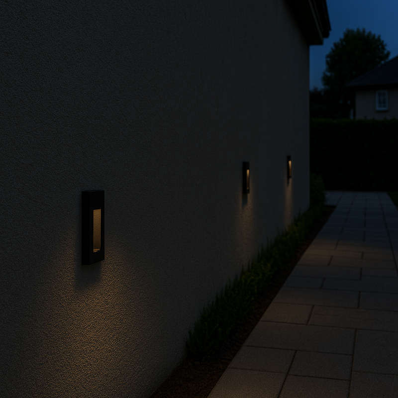 Spazio Black LED Outdoor Wall Light CTC IP65