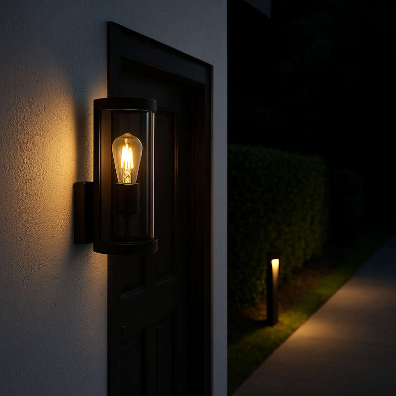 Aluminium Outdoor Wall Light with Clear Glass