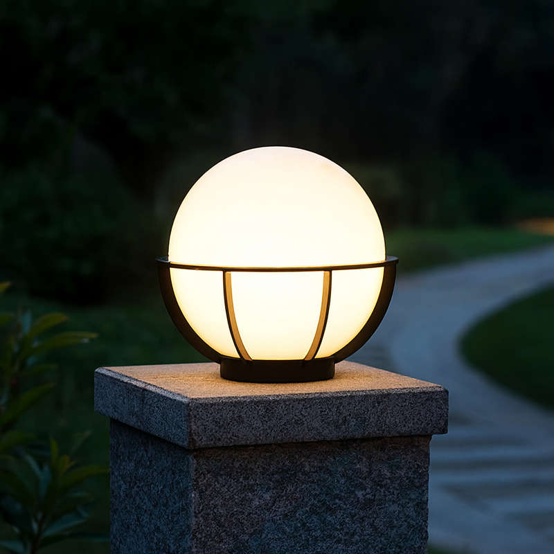 White and Black Outdoor Post Light