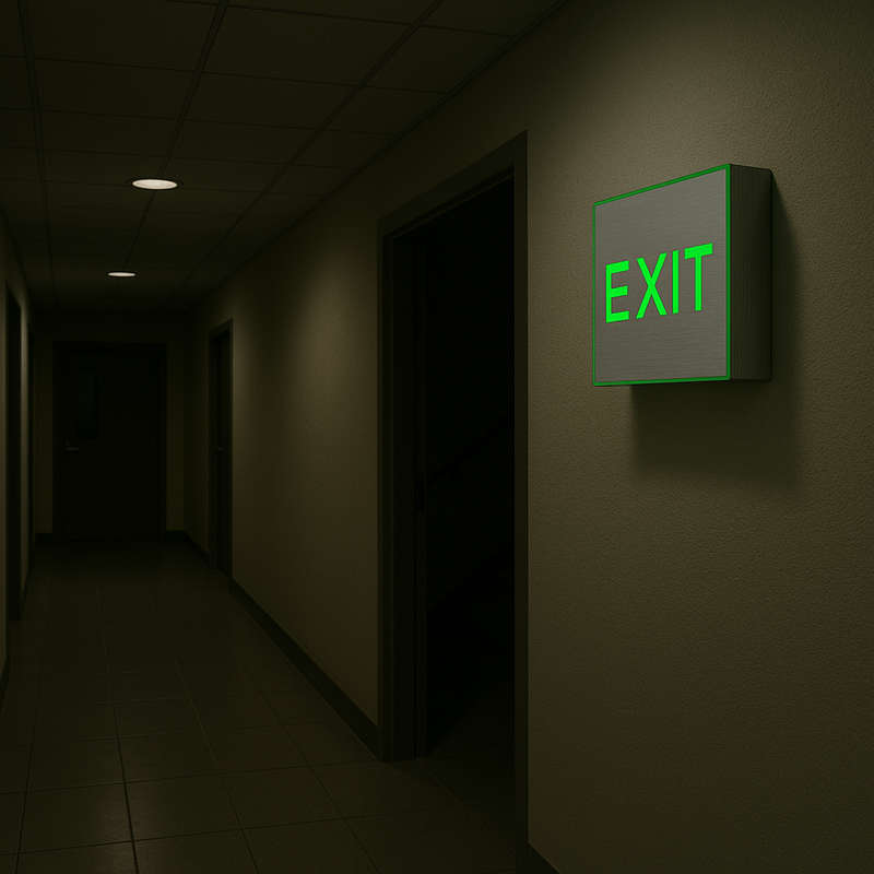 Green LED Wall Bracket Exit Sign IP20