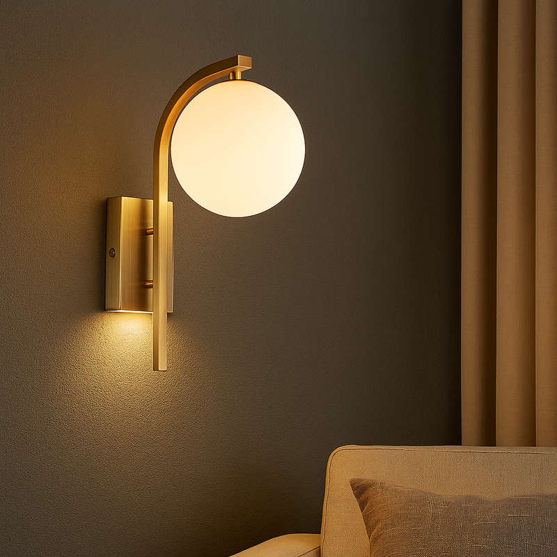 Curved Gold Wall Light