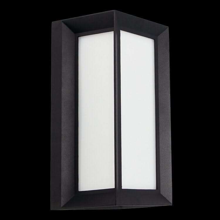 Coastal Framed Black LED Outdoor Wall Light Opal Diffuser
