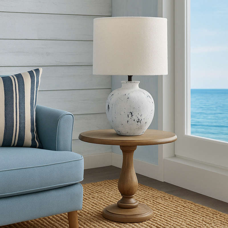 Grey Stone Large Ceramic Table Lamp