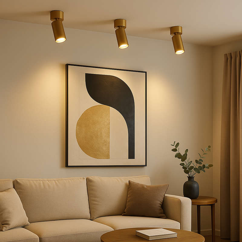 Kaapstad Gold Adjustable Surface Mounted Spotlight (Spazio)
