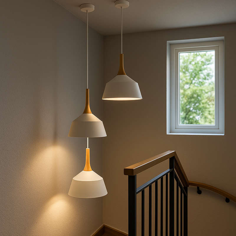 White and Wood Pendant Light
