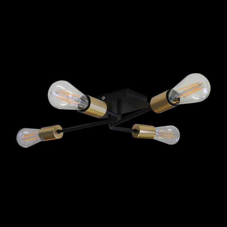 Matt Black 4 Light Traverse Ceiling Fitting