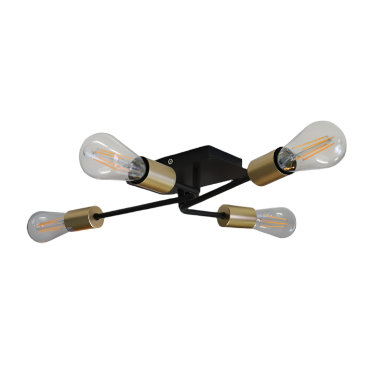 Matt Black 4 Light Traverse Ceiling Fitting